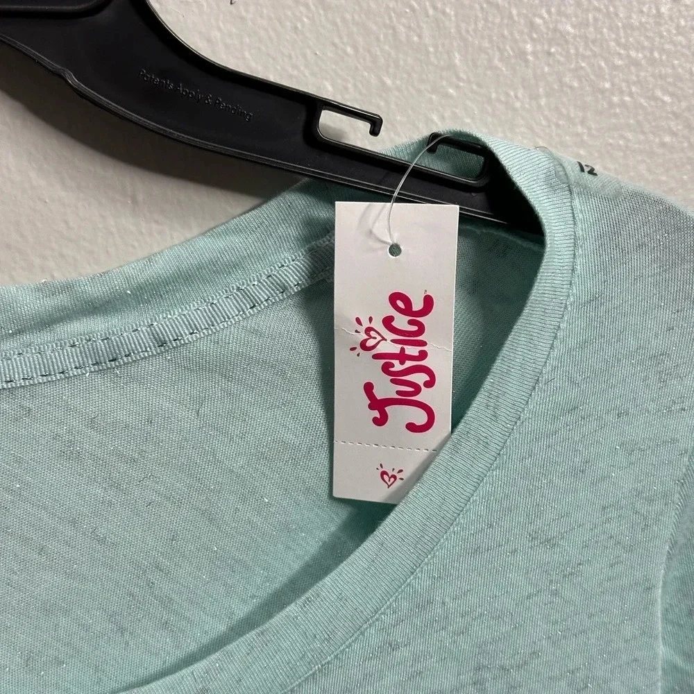 Justice Kids Girls Blue Long Sleeve‎ Blouse Size 12.